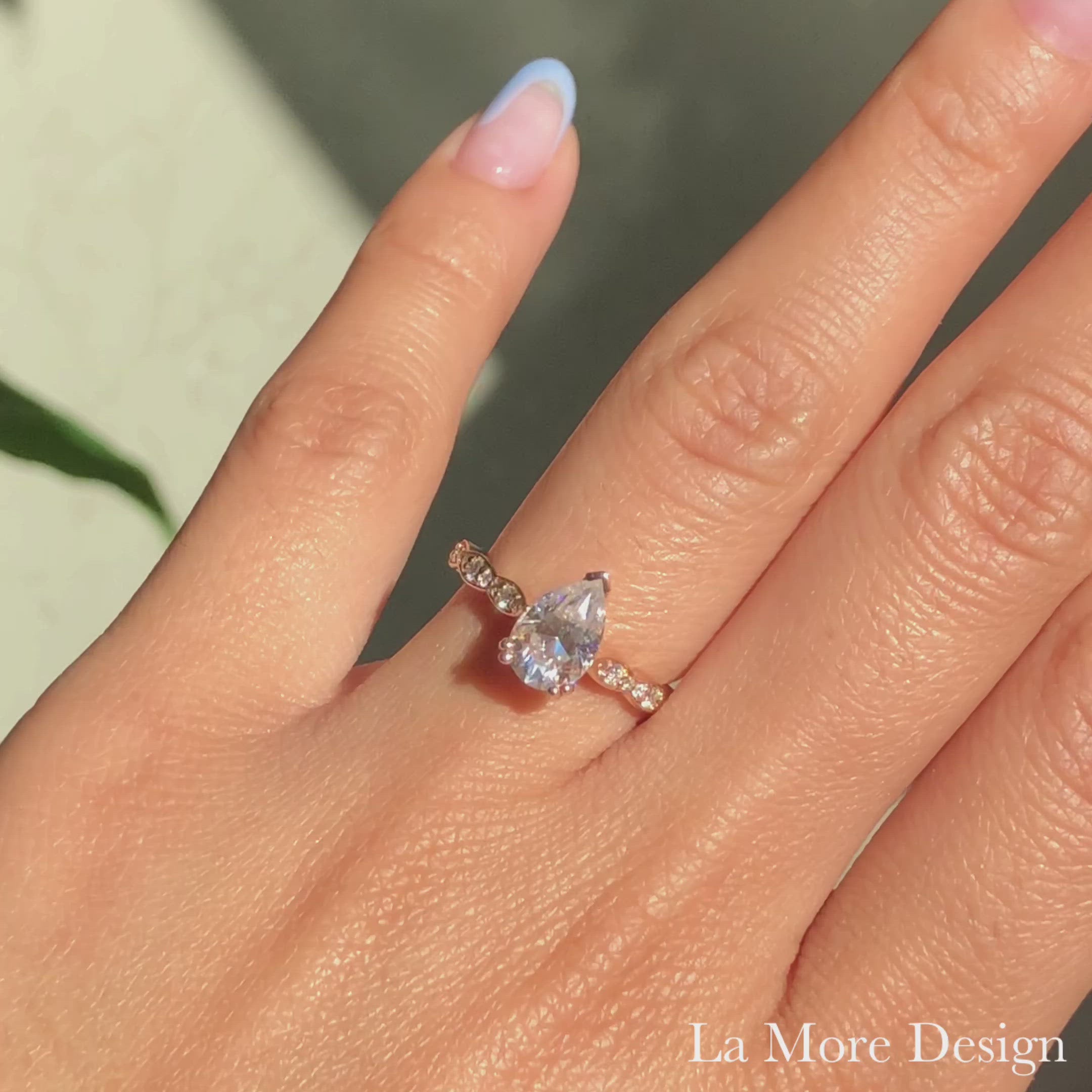 Pear-Shaped Organic Filigree Engagement Ring Setting | Moijey Fine Jewelry  and Diamonds